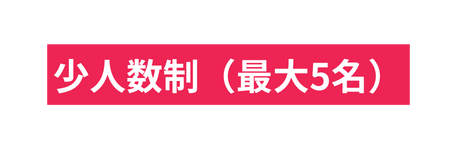 少人数制 最大5名